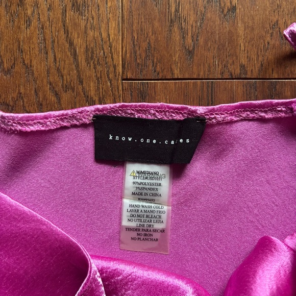 Know One Cares Hot Pink Satin Midi Slip Dress | Size M - Picture 7 of 12